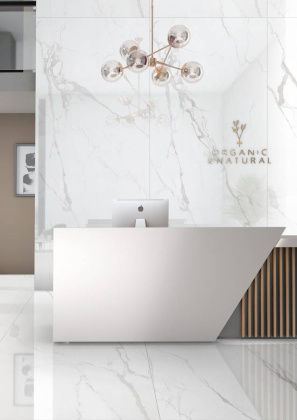 Керамический слэб MANHATTAN WHITE ELEGANCE 2800х1200х6мм, Polished 