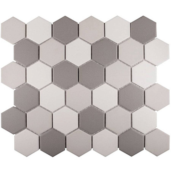 Противоскользящая мозаика, Hexagon Grey Mix Antislip 51x59, Non-Slip