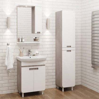 Пенал Onika Харпер 35 напольный, белый/кастелло, универсальный