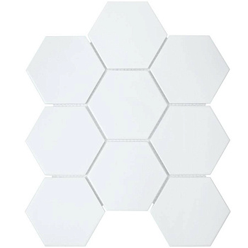Керамическая мозаика, Hexagon Big White Matt 95x110, Geometry Керамическая мозаика, Hexagon Big White Matt 95x110, Geometry