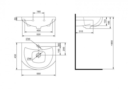 Раковина Santek Балтика 55