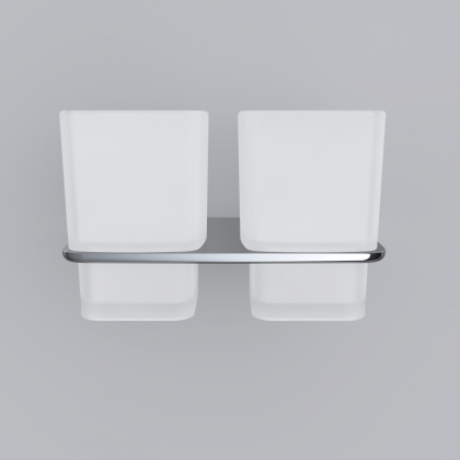 A50A343400 Inspire V2.0, Двойной стеклянный стакан с настенным держателем, хром, шт A50A343400 Inspire V2.0, Двойной стеклянный стакан с настенным держателем, хром, шт