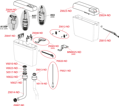 Универсальный бачок для унитаза ALCA UNI DUAL