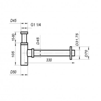 BB-SMQ2-NERO Сифон для раковины, чёрный
