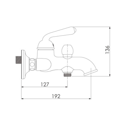 Смеситель для ванны, латунь R0202Q Смеситель для ванны, латунь R0202Q