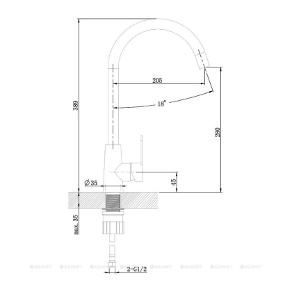 Смеситель для кухни Agger Splendid A0900144 матовый черный Смеситель для кухни Agger Splendid A0900144 матовый черный