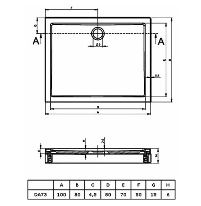 Акриловый душевой поддон Riho Davos 273 100x80 белый + панель DA7300500000000
