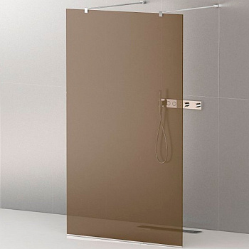LIBERTA-L-2-110-120-BR-Cr Душевая перегородка с возможностью двустороннего входа, стекло бронза, профиль хром, 1100x1200x1950 мм
