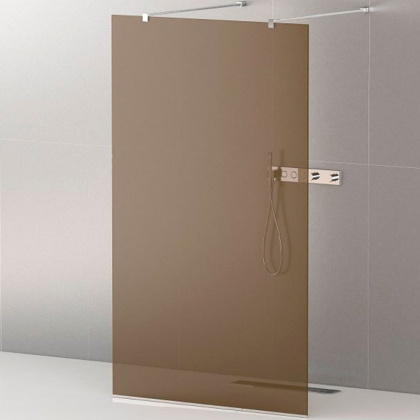 LIBERTA-L-2-110-120-BR-Cr Душевая перегородка с возможностью двустороннего входа, стекло бронза, профиль хром, 1100x1200x1950 мм