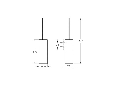 Origin Держатель ершика, хром