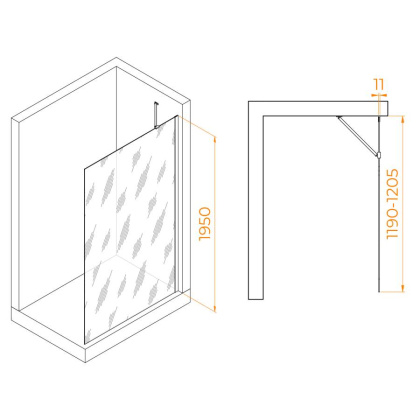 Душевая перегородка RGW WA-102B, RGW 351010212-14 Душевая перегородка RGW WA-102B, RGW 351010212-14