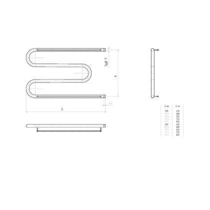 Полотенцесушитель М1" 60*80П с креплениями