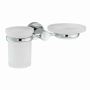 Держатель стакана и мыльницы Donau, 20,5х9,5х11,5 см, хром и белый, K-9426