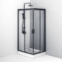 W93G-404-100280-BT Gem S душ.ограждение 100х80 прям.,стекло прозрачное, профиль Черный мат.,без подд