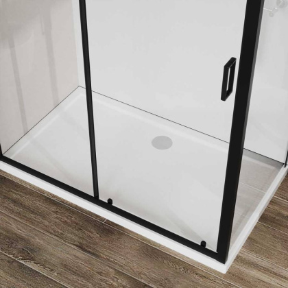 Душевой уголок City VSR-5CT9011CLB, 1100*900, черный, стекло прозрачное