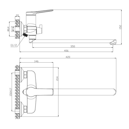 Смеситель д/ванны с длинным изливом ASTURIA, арт.30221AS Смеситель д/ванны с длинным изливом ASTURIA, арт.30221AS