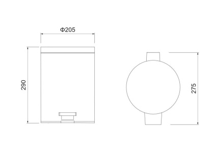 Корзина для мусора с педалью, 5л AQUATEK, полир. хром AQ4991CR
