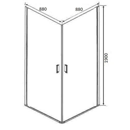 Душевой уголок Orange E04-090TB без поддона 90х90, стекло прозрачное