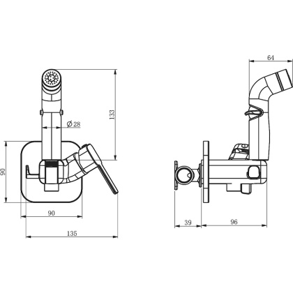 Гигиенический душ встраиваемый RUSH Capri (CA1435-99G) Гигиенический душ встраиваемый RUSH Capri (CA1435-99G)