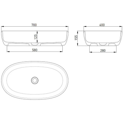 Раковина Salini Luce 69х39.5 110721M