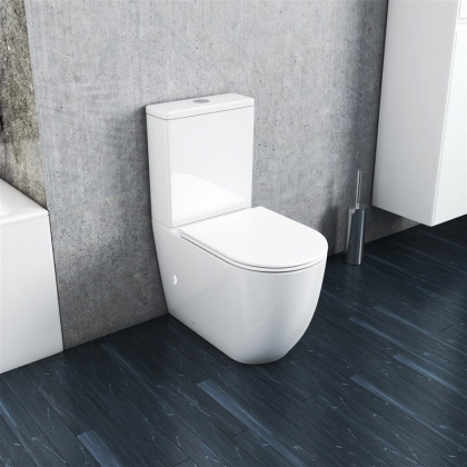 Чаша напольного унитаза безободковая Creto Logan L5 1005-001-L6CW с крышкой-сиденьем микролифт, белая