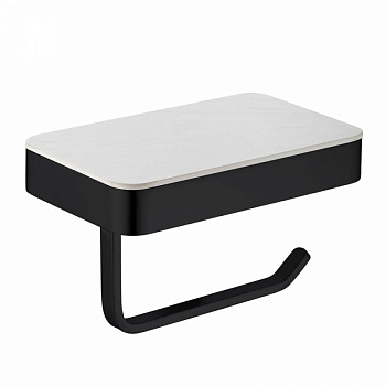 Бумагодержатель с полкой для телефона ABBER Westen AA1730B черный матовый Бумагодержатель с полкой для телефона ABBER Westen AA1730B черный матовый