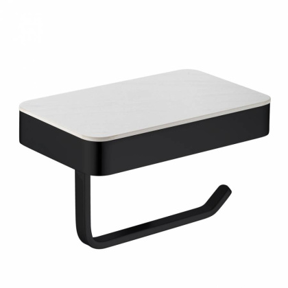 Бумагодержатель с полкой для телефона ABBER Westen AA1730B черный матовый Бумагодержатель с полкой для телефона ABBER Westen AA1730B черный матовый