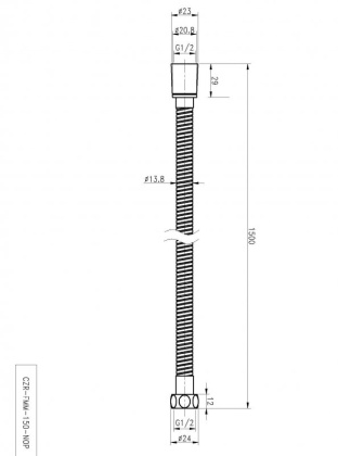 CZR-FMM-120-01 Гибкий шланг металлизированный, длина 1,2 м, хром CZR-FMM-120-01 Гибкий шланг металлизированный, длина 1,2 м, хром