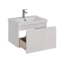 Тумба Lemark VEON MINI 60см под 1 раковину, подвесная,1 ящик, цвет корпуса, фасада: Белый глянец