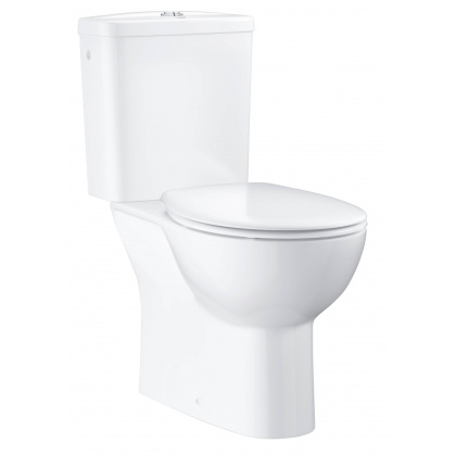 Унитаз напольный безободковый GROHE Bau Ceramic со смывным бачком и сиденьем с микролифтом (выпуск в пол), альпин-белый (39346000) Унитаз напольный безободковый GROHE Bau Ceramic со смывным бачком и сиденьем с микролифтом (выпуск в пол), альпин-белый (39346000)