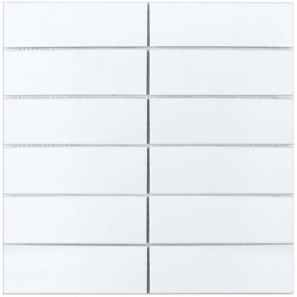 Керамическая мозаика White Matt 47x147, Brick & Metro
