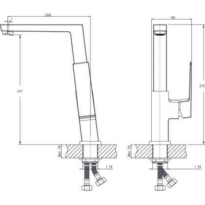 Смеситель для кухонной мойки  RUSH Thira (TR3635-23) Смеситель для кухонной мойки  RUSH Thira (TR3635-23)