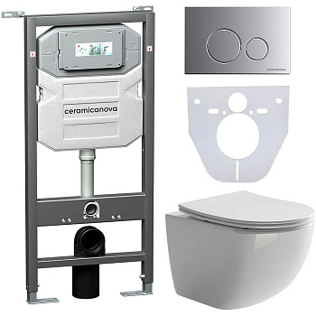 Сет 4 в 1 Инсталляция с кнопкой+унитаз+шумоизоляция