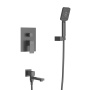 SLIDER-VDSET-GM Душевой комплект встраиваемый с изливом (смеситель, верхний душ, ручной душ со шлангом, излив, штуцер с держателем), оружейная сталь
