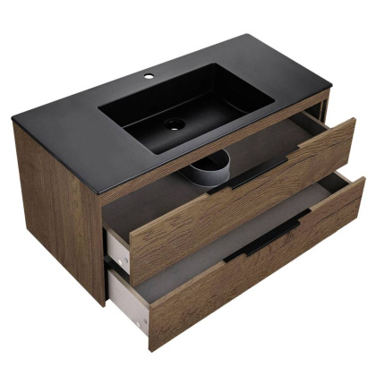 База под раковину Chiara 2D 1000 подвесная, 2 выкатных ящика soft-close, T.Oak