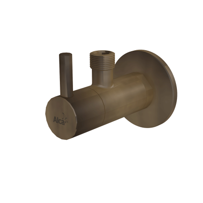 Угловой вентиль с фильтром 1/2"×3/8", круглый, бронза-antic Угловой вентиль с фильтром 1/2"×3/8", круглый, бронза-antic