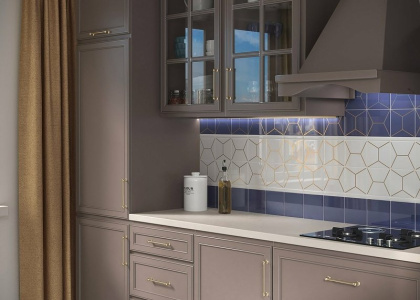 Плитка настенная 17065 Витраж синий 15*15*6.9 (48шт\1.08м2), м2