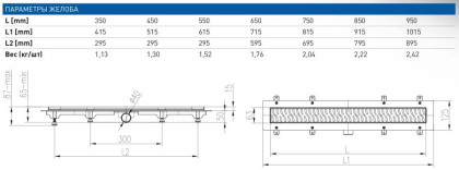 Душевой лоток 45 см Creto Walkway CRE-450 WN с решеткой, хром Душевой лоток 45 см Creto Walkway CRE-450 WN с решеткой, хром