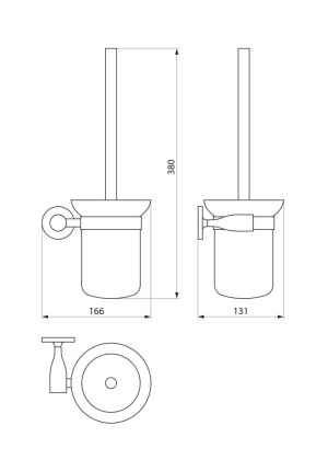 Ёрш для туалета RUSH Balearic, 38х16х13 см, хром, BA39710