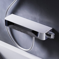 F8F10500 Func, смеситель для душа, кнопочный с полкой, с изливом, хром