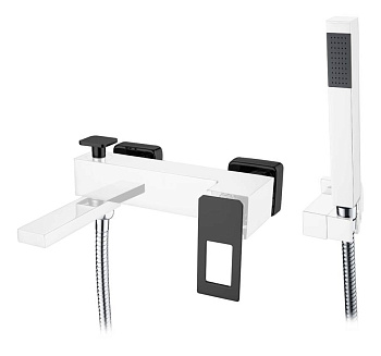 Смеситель для ванны QChromeBlack_Комплект