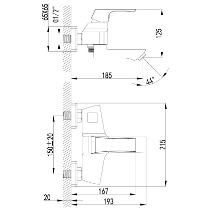 Смеситель Lemark Unit LM4514C для ванны Смеситель Lemark Unit LM4514C для ванны