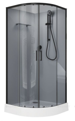 Душевая кабина Aquanet Passion EVO R black 90x90 набор 3
