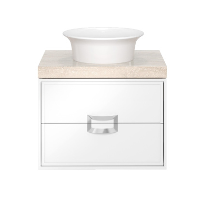 Тумба CANALETTO подвесная с ящиками 60, белая глянцевая