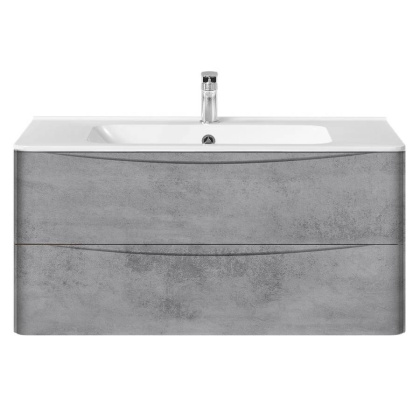 База под раковину Paola 1000 подвесная, 2 выкатных ящика soft close, Beton База под раковину Paola 1000 подвесная, 2 выкатных ящика soft close, Beton