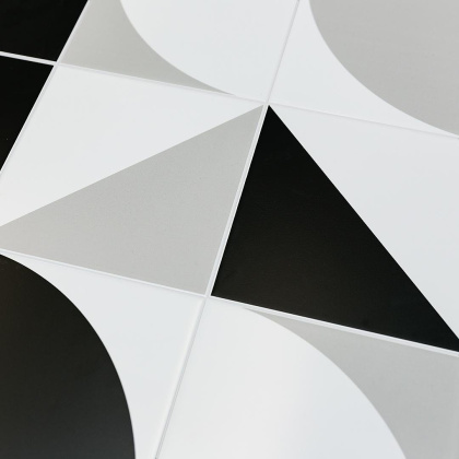 Декор AZ\A008\5009 Теорема 1 белый/черный 20см*20см*6,9мм (1уп/10шт/)матовый, шт