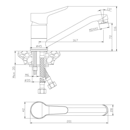 Смеситель универсальный IBIZA, арт.19110IB