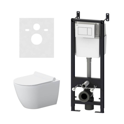 DX22.IS10101.1700 Инсталляция с клавишей Белый с подвесным унитазом Apollo безободк с сид м/лифт