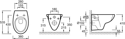 Унитаз подвесной Jacob Delafon Patio EDV102-00, шт