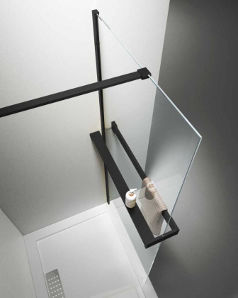 Душевая перегородка Walk-In HR VSW-4HR800CLB, 800*2000, черный, стекло прозрачное Душевая перегородка Walk-In HR VSW-4HR800CLB, 800*2000, черный, стекло прозрачное